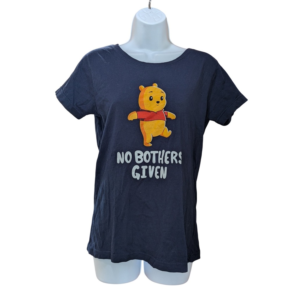 TeeTurtle Disney Winnie the Pooh No Bothers Given Navy Blue Graphic T-Shirt Med